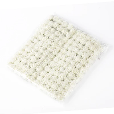 Milk white 36/72/144 шт Пены Искусственный цветок розы для дома свадебное украшение из искусственных цветов для декора Скрапбукинг самодельный венок Подарочная коробка недорого букет - Цвет: Milk white