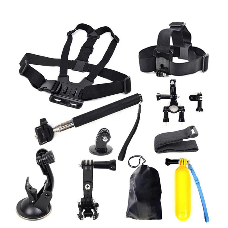 SANGER, аксессуары для Gopro, AEE, крепление на грудь, плавающий монопод для Xiaomi Yi, Экшн-камера Go Pro Hero 5 4 3+ SJCAM sj4000 - Цвет: Black Rod kit