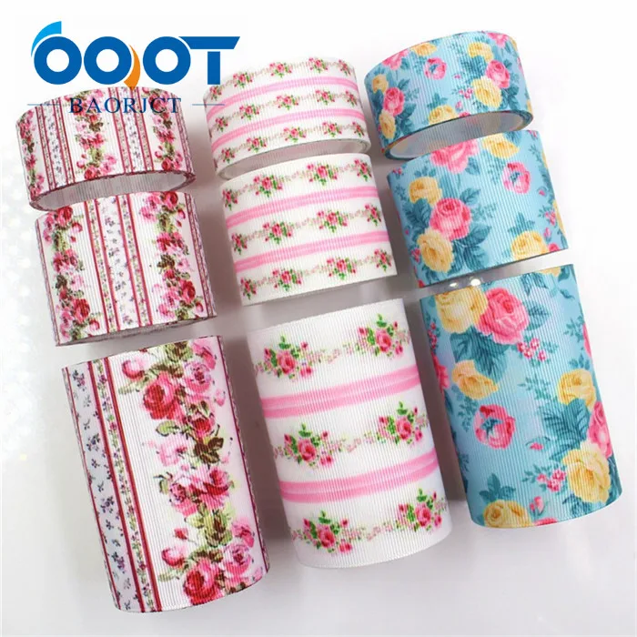 9 each one yards OOOT BAORJCT G-18815-938, 25/38/75 мм, 10 ярдов ленты с цветами Термальность с печатным рисунком grosgrain Свадебные аксессуары DIY материал - Цвет: 9 each one yards
