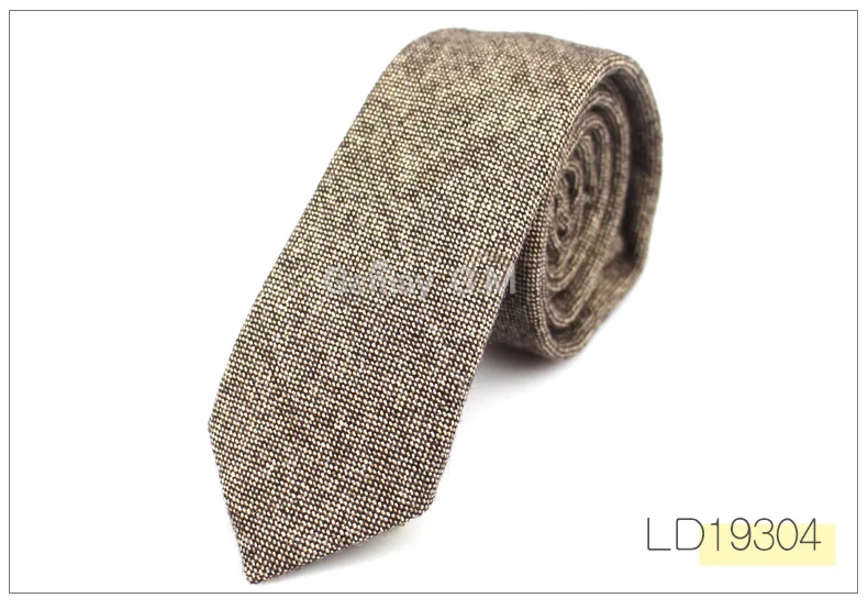 New Solid Wool Ties For Men High Quality Brand Narrow Slim Suits Neckties Blue 6cm Mens Neck Tie for Wedding Cravats - Цвет: LD19304