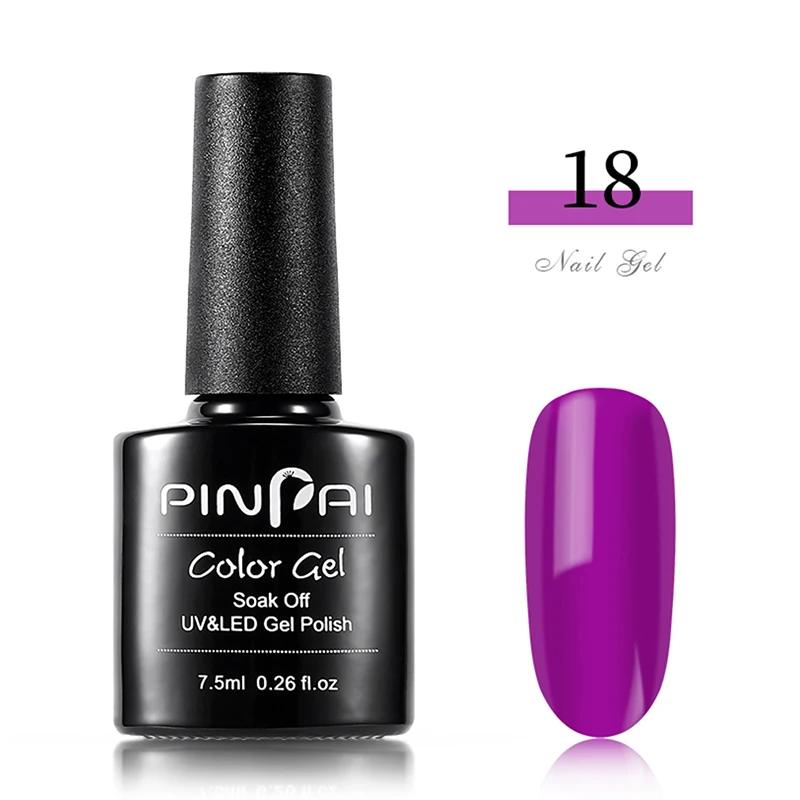 NO.18 Pinpai 64 Цвета УФ-гель для ногтей Полупостоянный 7,5 мл Гибридный СВЕТОДИОДНЫЙ УФ гель лак удаляющийся замачиванием лаковое гелевое покрытие для ногтей верхнее пальто базовое пальто - Цвет: NO.18