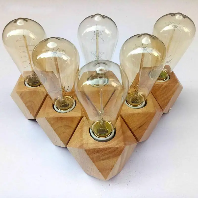Винтажная настольная деревянная лампа накаливания 40 Вт 220 В|desk lamp|vintage desk lampdesk light |