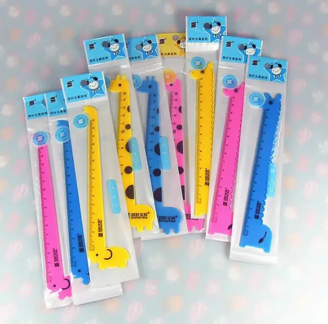

2000 pcs Giraffe ruler student ruler prizes Korea creative stationery school supplies 15cm cartoon,kawaii rulers righello