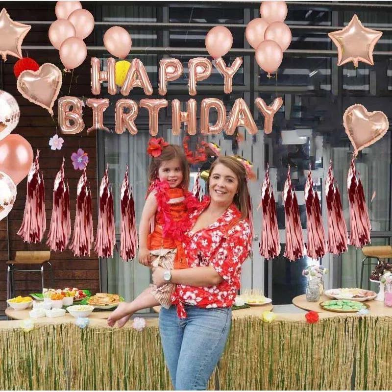 Набор из 8 предметов украшения для вечеринок на день рождения Золотая Роза набор