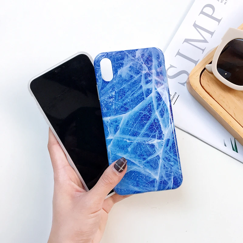 Marble Case on For Coque iphone 7 XS MAX Soft TPU Back Cover 6 6S 8 Plus X XR Phone | Мобильные телефоны и аксессуары