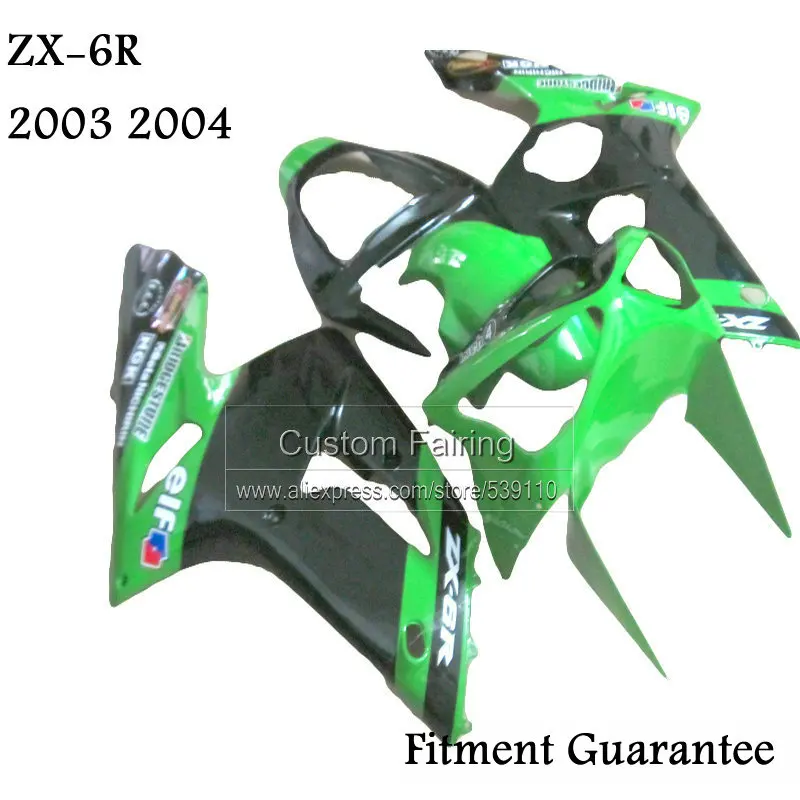 Комплект обтекателей зеленого цвета для Kawasaki zx6r zx 6r Ninja 03 04 2003 2004 Обтекатели литья