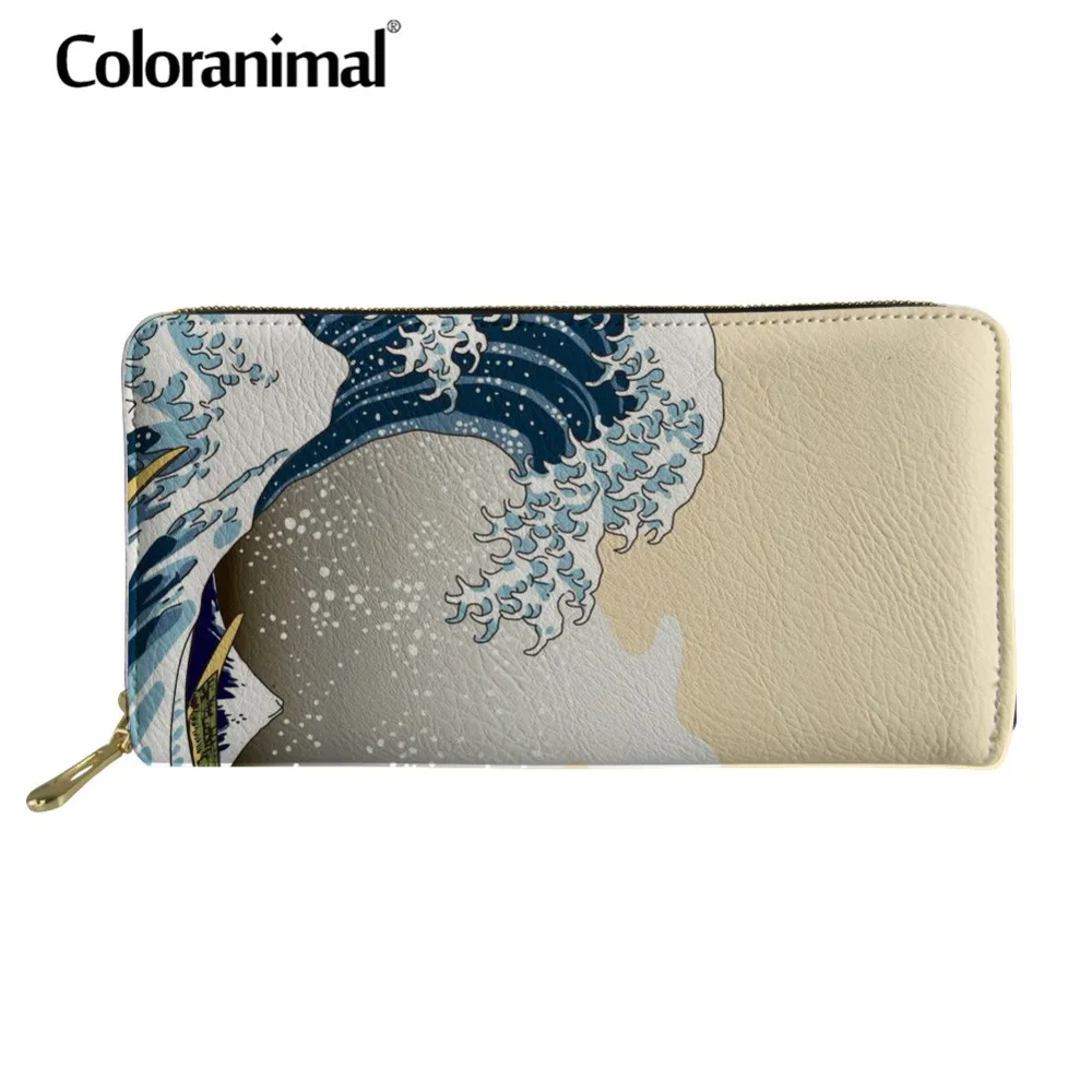 Coloranimal Новый 3D Ретро Живопись на холсте Длинные кошельки Для женщин мужчины
