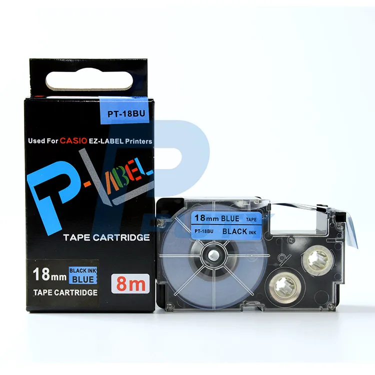 3PK 18 мм совместимые этикетки лента PT-18BU для Casio EZ этикетка принтера XR-18BU черный на