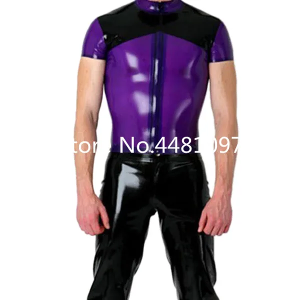 Latex Rubber Catsuits for Men Front Zipper Top Bodysuit Cosplay Costumes For zentai holloween costumes Males | Тематическая одежда