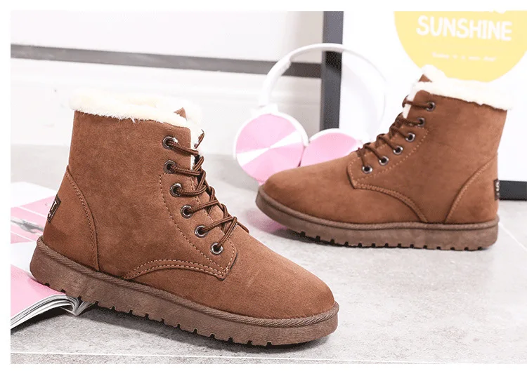 Зимние ботинки; женские ботильоны; женские зимние ботинки; женская замшевая обувь на меху; плюшевая обувь на платформе; Bota Feminina; Цвет Черный; zapatos mujer; коллекция года
