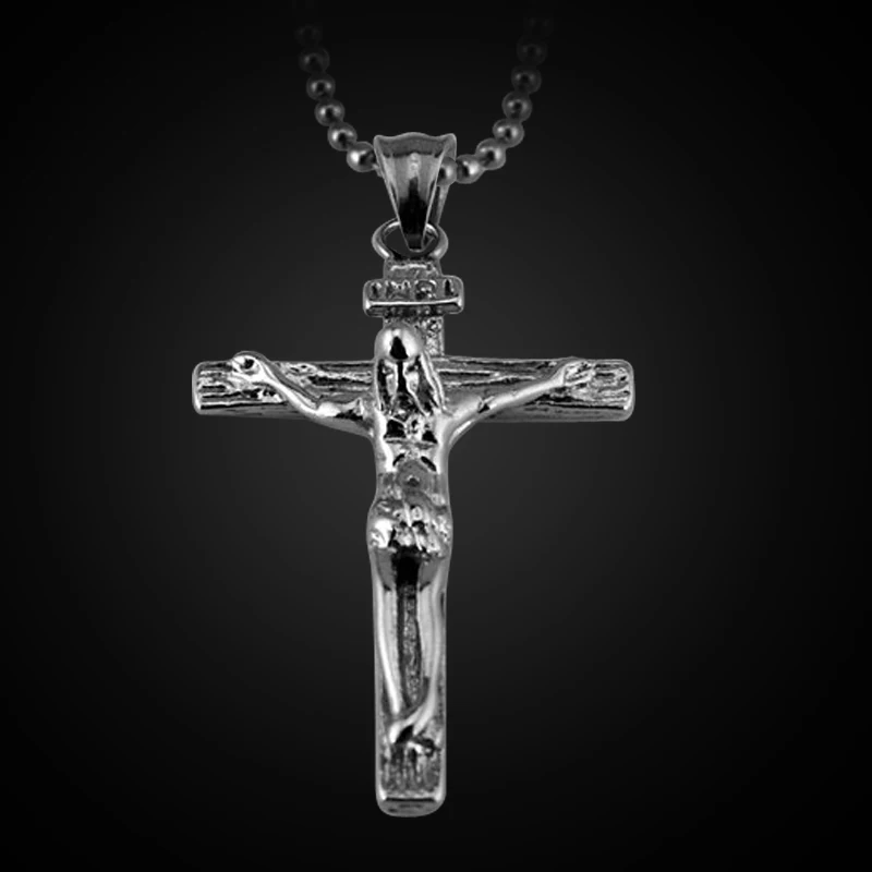 Мужское ожерелье с кулоном в виде Креста Иисуса из титановой стали 316L|cross pendant