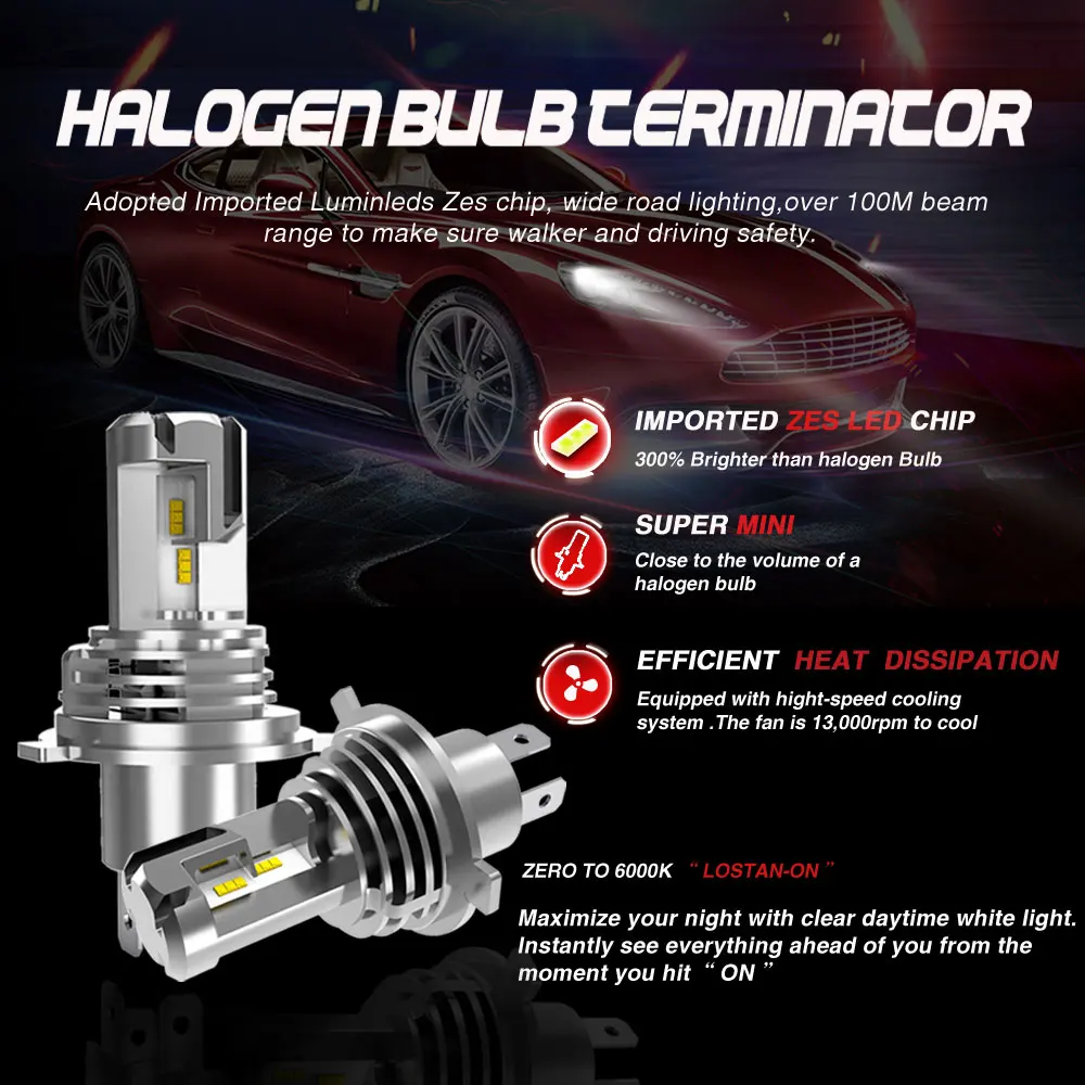 Автомобильные фары XENPLUS W1 M3 12V 50W H7 H8/H9/H11 9005/HB3 беспроводной маленький размер 9006/HB4