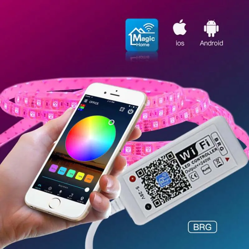 Светодиодный контроллер 16 миллионов цветов Wi-Fi RGB/RGBW управление смартфоном режим