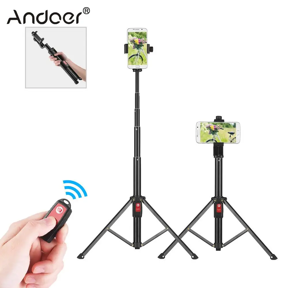 Andoer 55 дюймов Bluetooth селфи Стенд Портативный Телефон Штатив Поддержка w/пульт