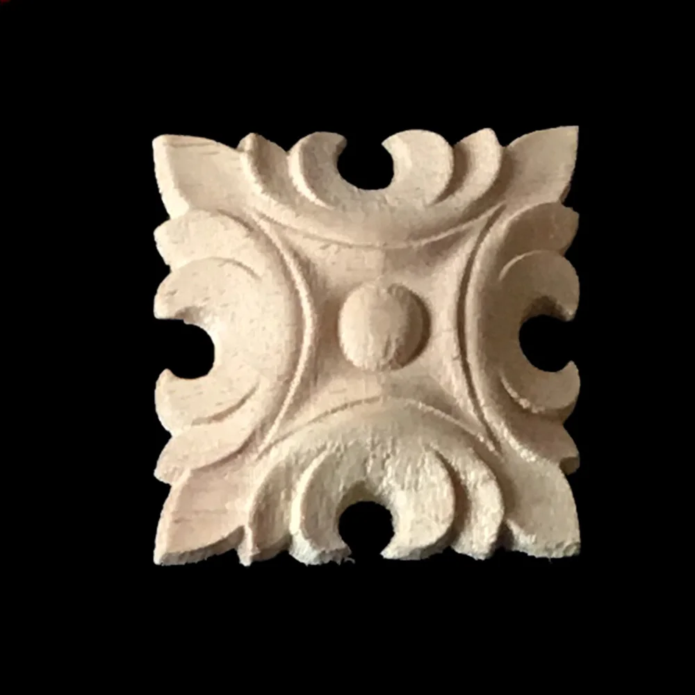 

Woodcarving Corner Decal Unpainted Wooden Applique for Doors Cabinet Home Decoration Wood Applique Furniture Decoration