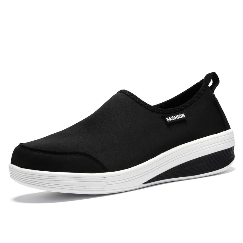 

2019 Brand Women Casual Shoes Fashion Loafers Breathable Stretch Fabric Flat Platform Slip-On Low Help Ladies Shoes Size 35-41