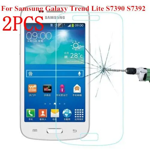 2 шт закаленное стекло для Samsung Galaxy Trend lite Защитная пленка экрана S7390 S7392 | Мобильные