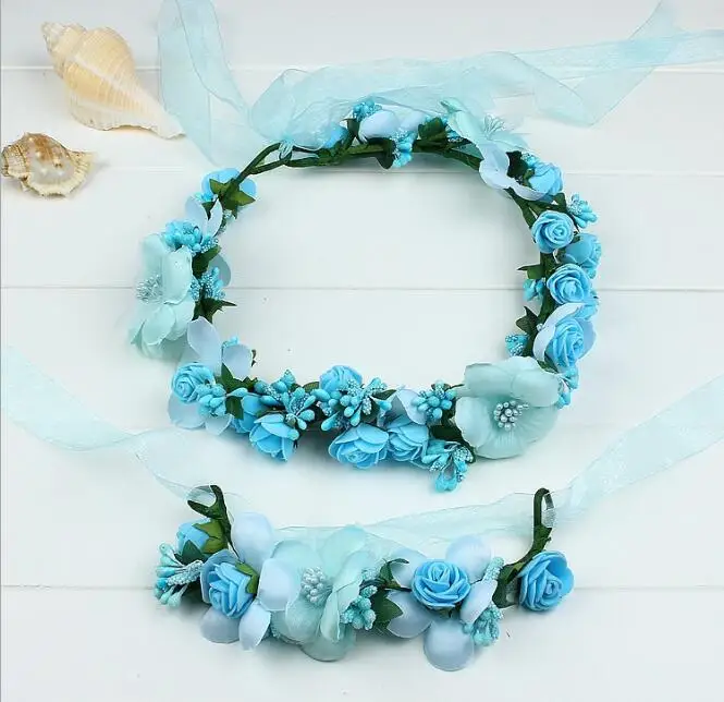 Имитирующий цветок обруч для волос браслет костюм родителей и ребенка Свадебный