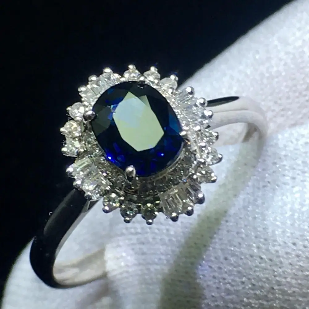 Ювелирные изделия из сапфира кольцо натуральный 0.95ct Cornflowerl драгоценный камень