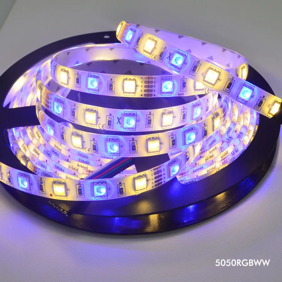 DC12V 5050 Светодиодные ленты Водонепроницаемый RGBW гибкий свет 60LED/M Водонепроницаемый IP20/IP65 RGB+ белый/+ теплый белый Клейкие ленты для украшения