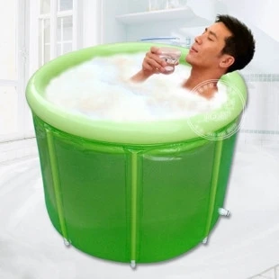 

Green Portable Soaking Anti Slip Bathtub Double Inflatable Bathtub Oversized Adult Folding Bath Tub