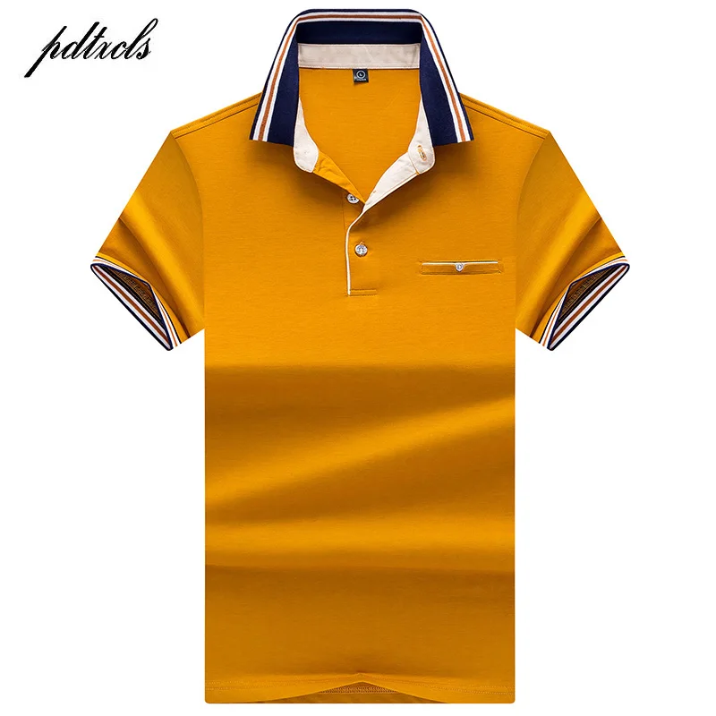 

HOT High Quality Tops&Tees Men's Polo shirts Business men brands Polo Shirts 3D embroidery Turn-down collar mens polo shirt 7176