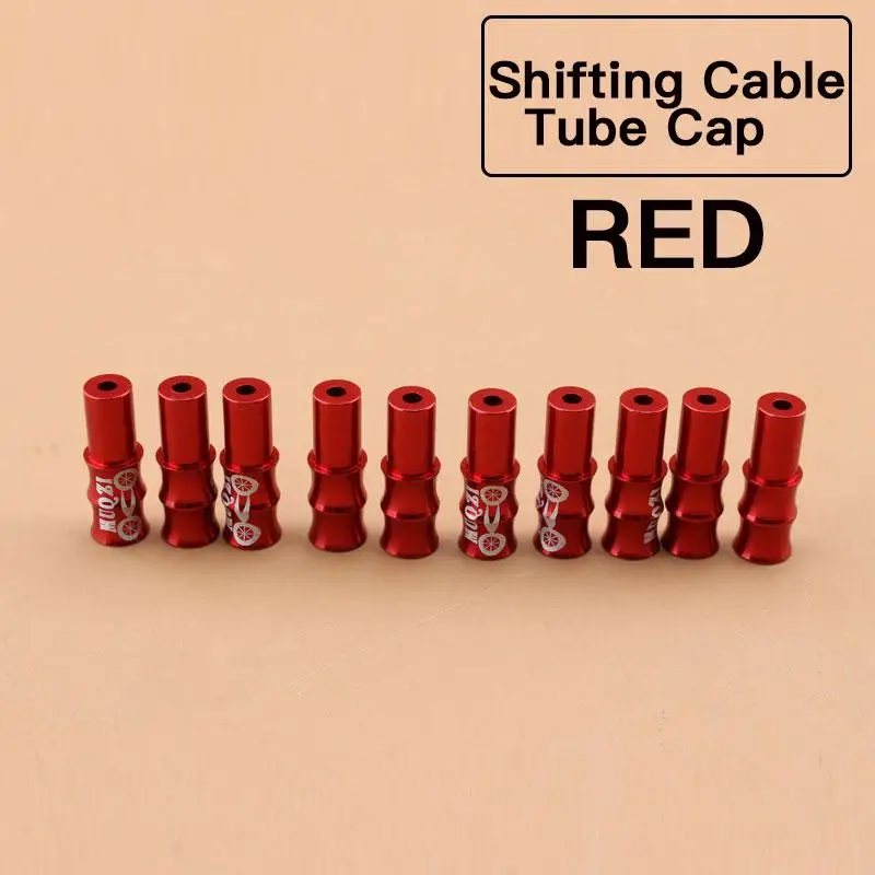 Shifting red 10 шт. дорожный велосипед MTB велосипеда фиксированной Шестерни аксессуар велосипед тормозной трос переключения Кепки советы наконечники заканчивается Кепки s S3 - Цвет: Shifting red