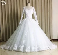 custom made 100 real photo vestido de noiva elegant long sleeves lace beading ball gown wedding dresses 2019 wedding gowns sd08