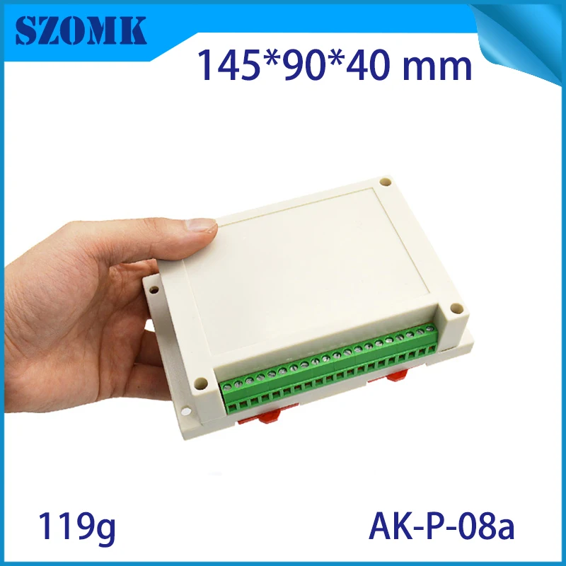 1 шт. 145*90*41 мм din рейка корпус зажим diy пластиковая коробка для pcb или электроники Din