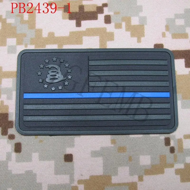 Тонкая Голубая линия змея американский флаг военный тактический моральный дух 3D