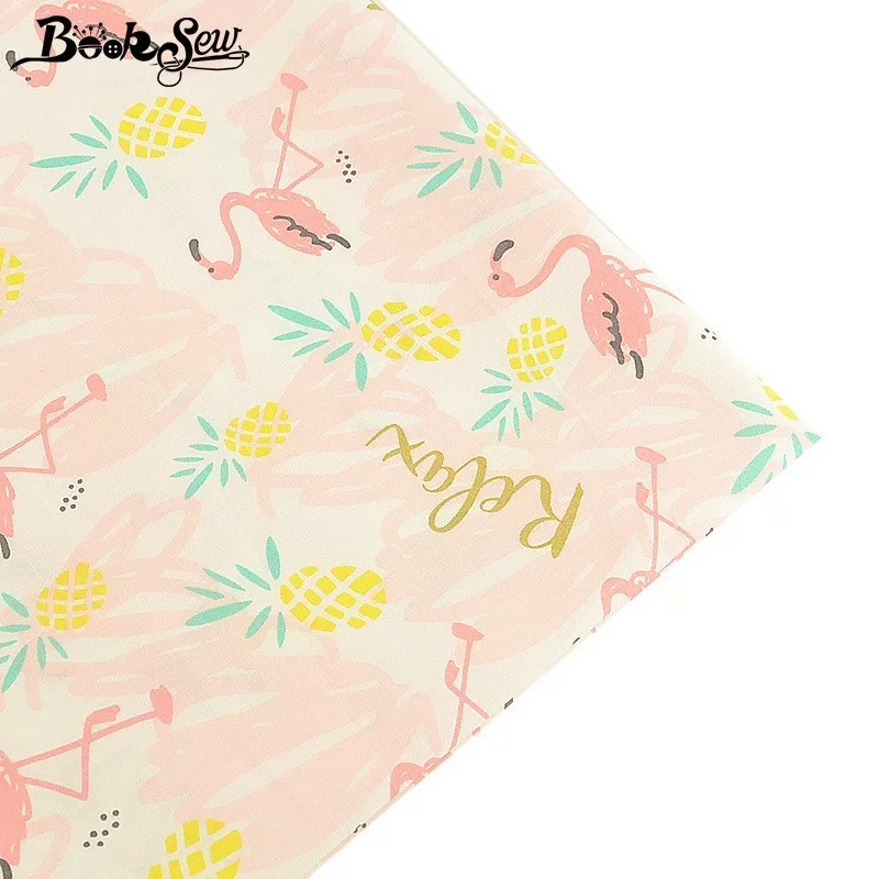 

Booksew 100% Cotton Fabric Animal Design Pink Cloth DIY Handmade Bed sheet Baby Sewing Patchwork Craft Home Textile Tela Tilda