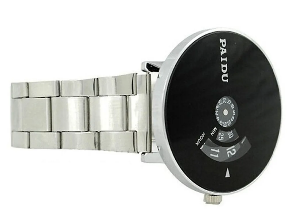 Часы Relojes Hombre 2018 кварцевые наручные часы из нержавеющей стали с черным поворотным