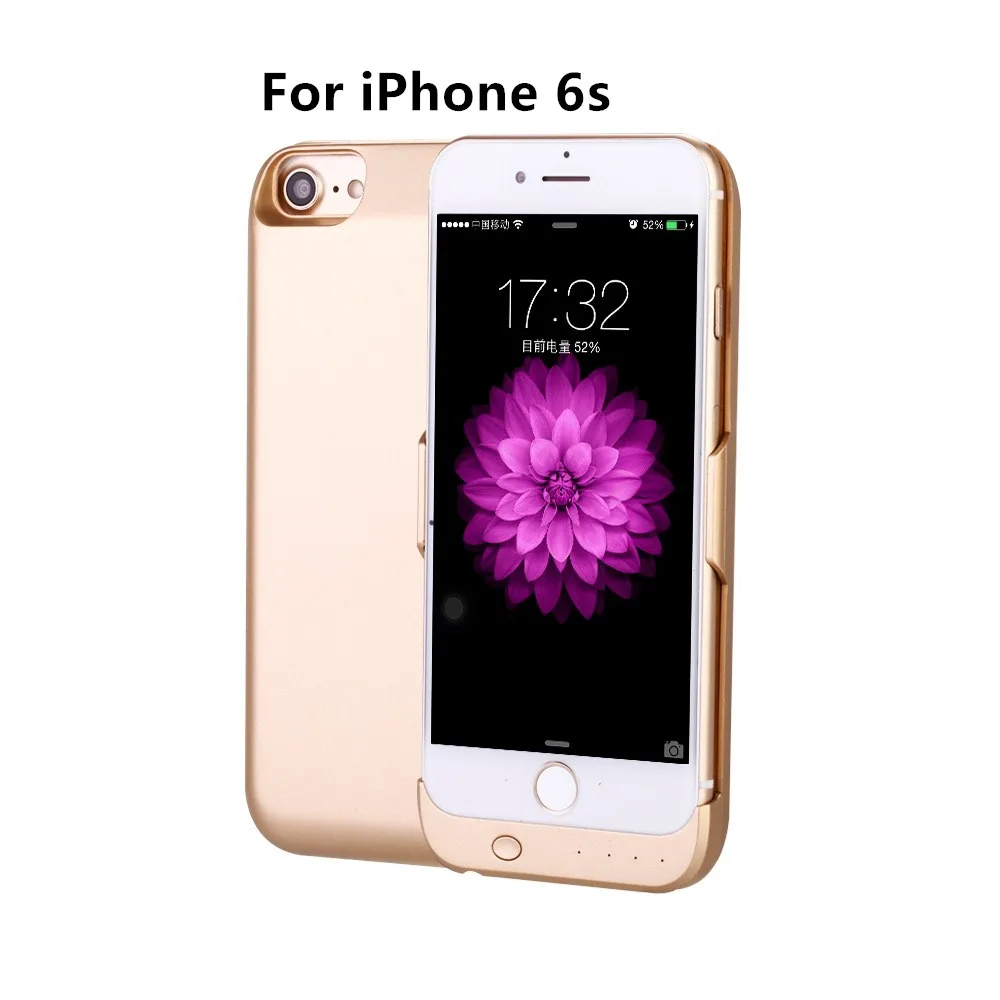 Gold for iPhone 6s Чехол для аккумулятора для iPhone 7, 8, 6, 6 S, 6000 мА/ч, внешний аккумулятор, чехол для зарядки, портативный внешний аккумулятор, Fundas, чехол для зарядного устройства для iPhone 8 - Цвет: Gold for iPhone 6s