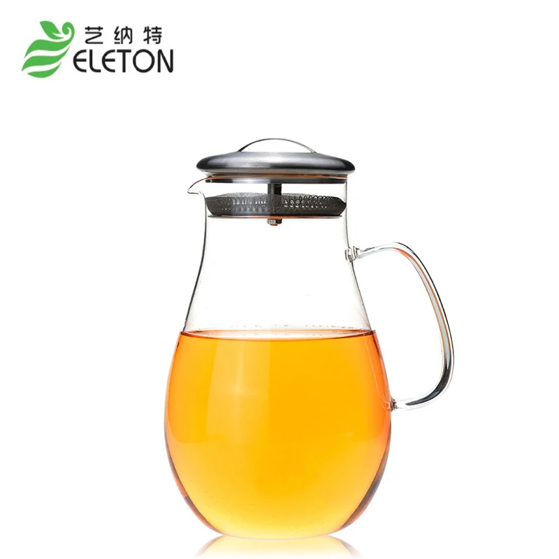 

Eleton 1.8L Creative Glass Water Pot Free Tea Glass Stainless Steel Glass Kettle Water Tumbler
