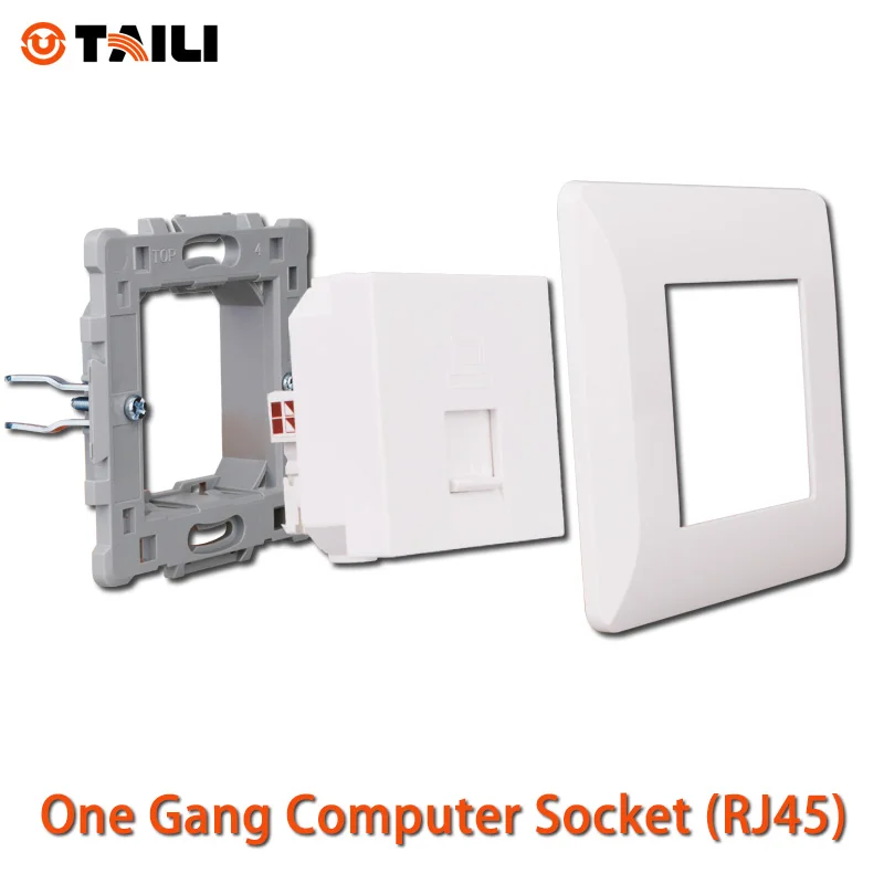 TAILI стандарт ЕС RJ45 компьютерная Розетка PC розетка для компьютера TL0624|outlet socket|outlet