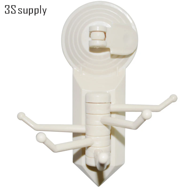 Прочные пластиковые белый пять коготь декоративные настенные крючки для одежды