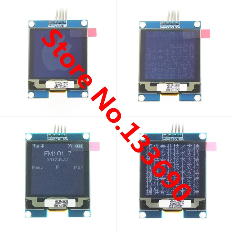 1 5 дюймовый 4 контактный OLED дисплей экран 3 В SSD1327 IC 128*128 интерфейс IIC I2C для uno r3 raspberry