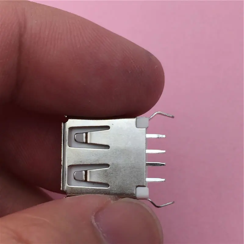 10 шт./лот USB 2 0 4-контактный гнездовой разъем типа A вьющийся рот гнутая ножка для