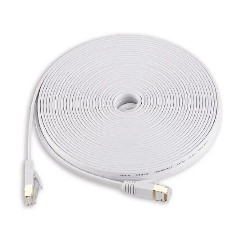 50ft 100ft черный белый CAT7 прямой сетевой кабель 15 м 30 LAN SSTP Lan Кабель CAT 7 патч-корд