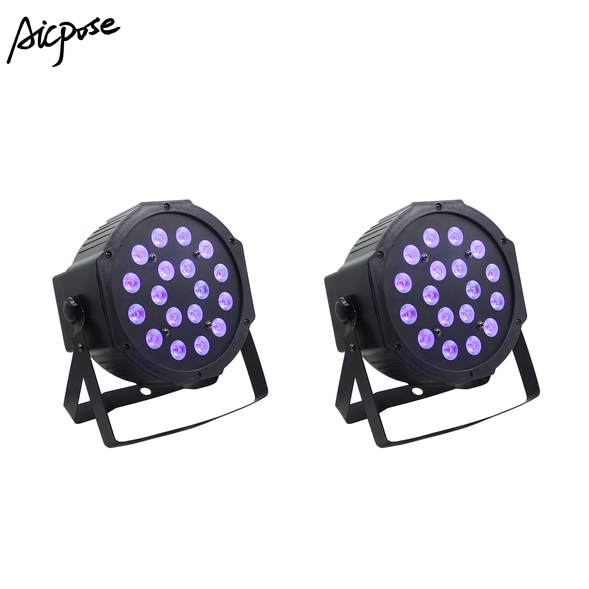 2 шт./лот 3 Вт Светодиодная лампа с бусинами 18x3 UV led Par сценический свет плоский par LED