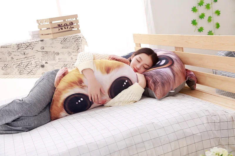1pc Cute Bigeye Cat Bed Triangular Backrest Pillow Big Back Support Pillow Bedside Lumbar Chair/Cushion Lounger Reading Pillow