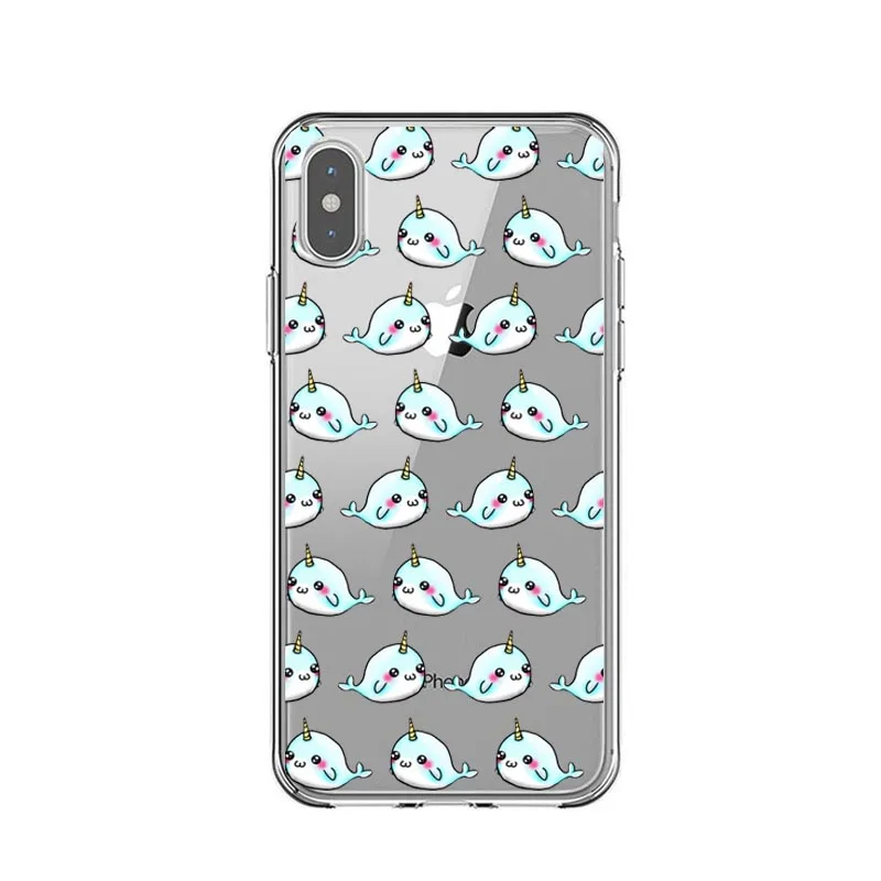 TPU Милая Морская жизнь Акула КИТ Narwhals Мягкая силиконовая задняя накладка из ТПУ чехол для телефона чехол для iPhone 5 5S SE 6 6splus 7 8 Plus X XR XS MAX - Цвет: TPU
