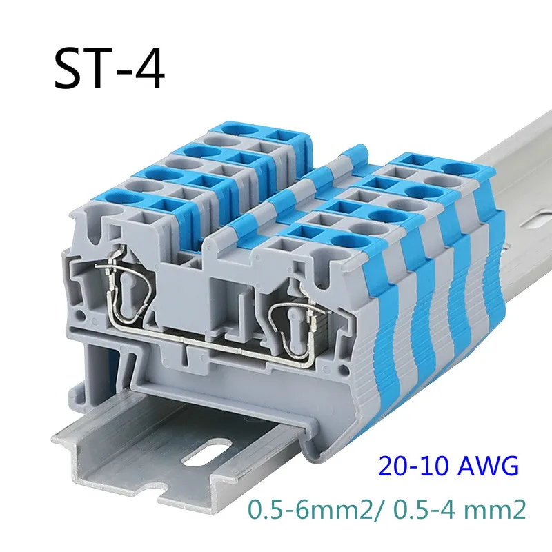 10 шт. Феникс Тип ST 4 быстрой проводки Contductor разъем Соединенные Din Rail модульный пуш