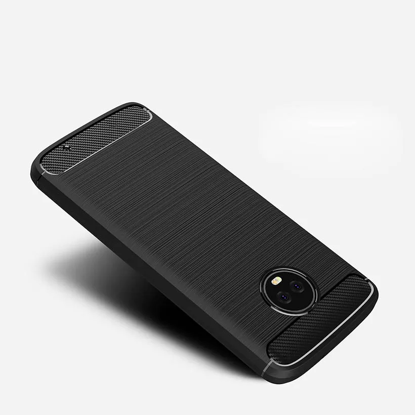 Силиконовые чехлы из углеродного волокна для Moto E4 E5 G5 G5S G6 G7 Play power Plus защитный