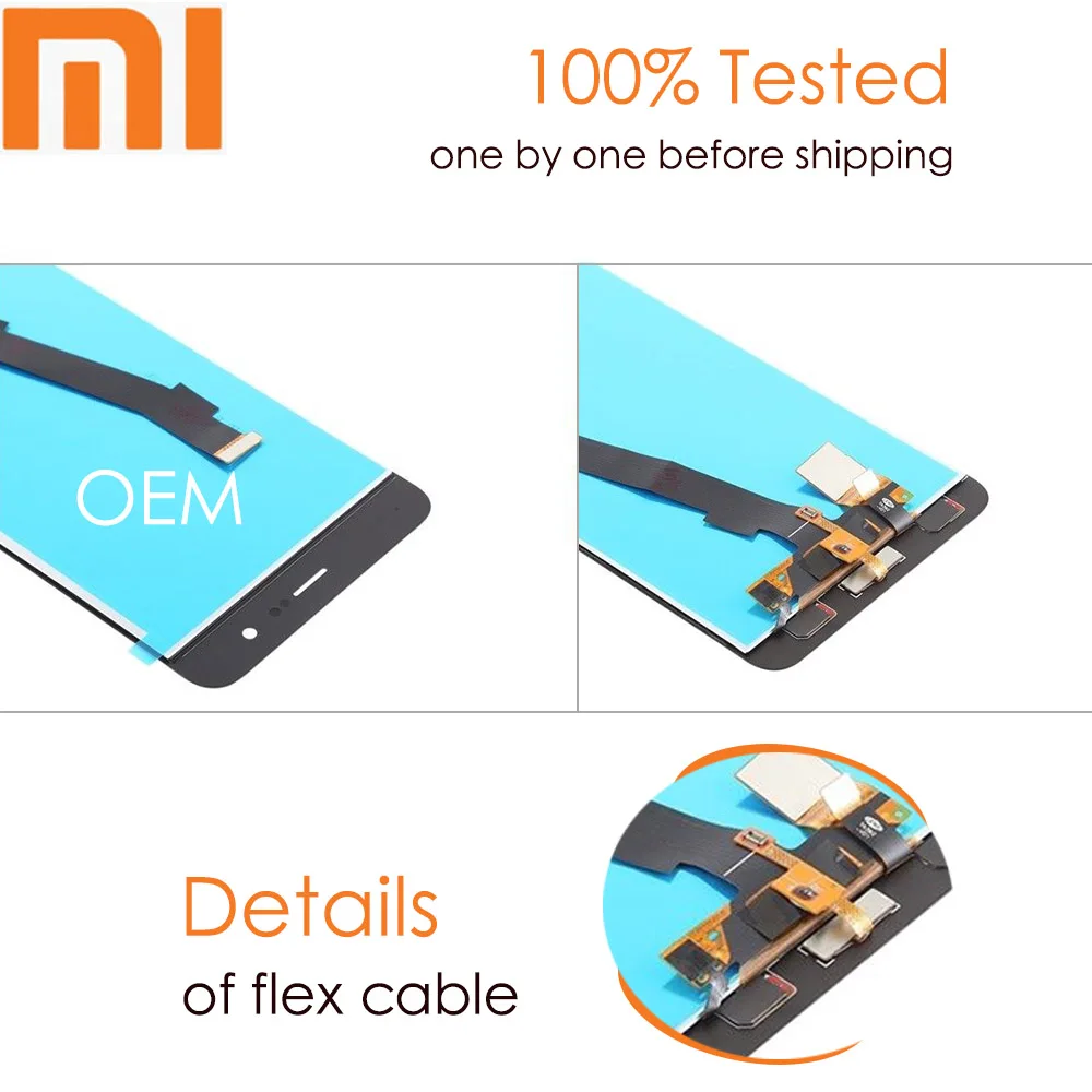 5," AAA Качество для Xiaomi Mi Note 3 ЖК-дисплей+ сенсорный экран с отпечатком пальца FPC Стекло экрана цифрователя панель с подарками