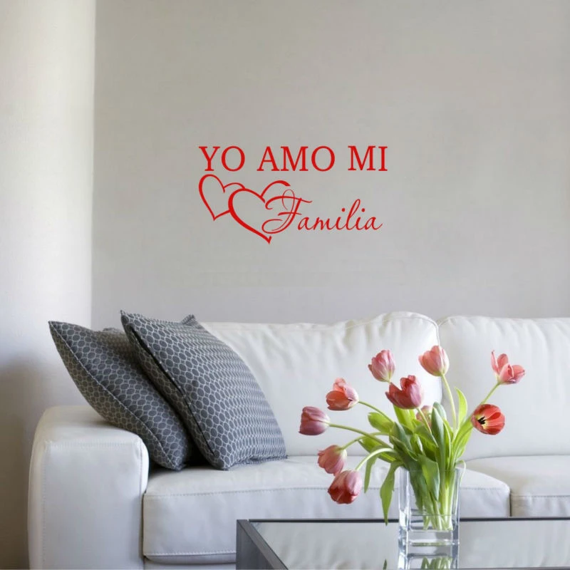Новые обои Yo Amo Mi Familia испанская виниловая наклейка на стену любовь цитаты семья