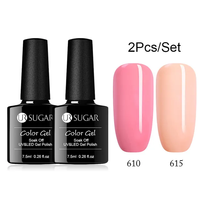 Set 4 UR SUGAR 2 шт./компл. гель лак для ногтей Гибридный лак es набор для полировки ногтей Полупостоянный летний цвет отмачиваемый Гель-лак - Цвет: Set 4