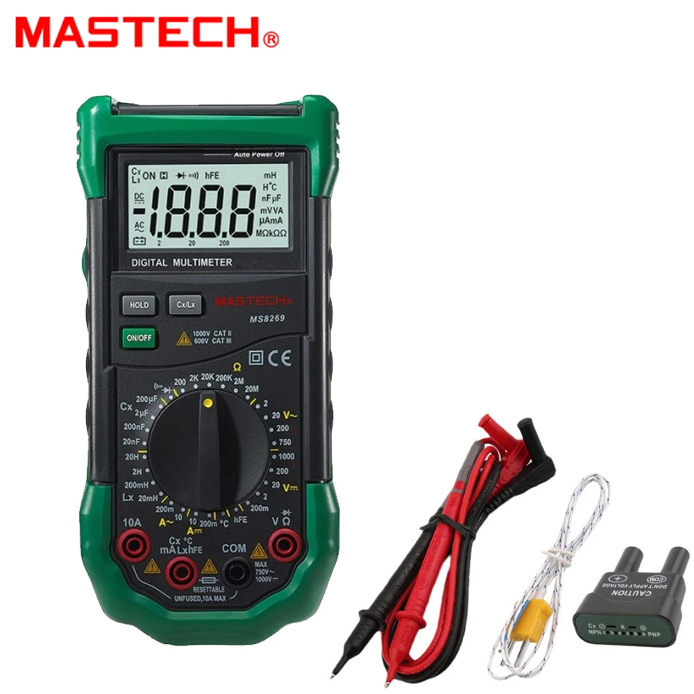Mastech MS8269 3 1/2 Цифровой Мультиметр LCR метр AC/DC Напряжение Ток Сопротивление Емкость температурная индуктивность тест