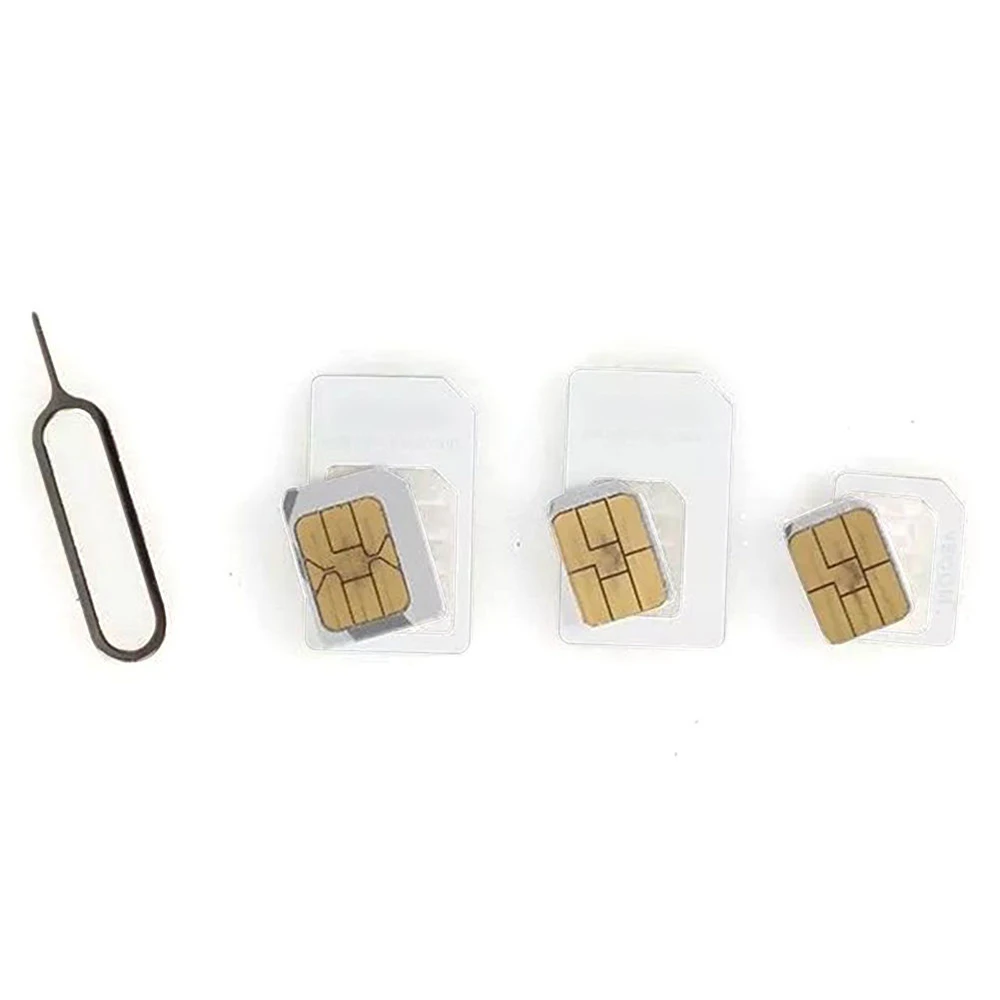 

4 In 1 Cell Phone SIM Adapter Holder Micro Nano Standard Converter Set Tray Open Needle for iPhone 4S 5 5C 5S 6 6s 7 8 X Plus