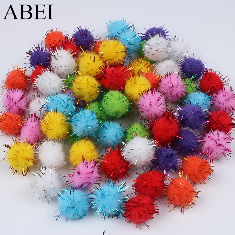 glitter pom balls